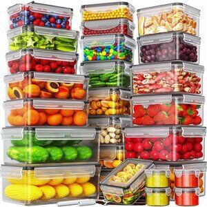 40 Piece Food Storage Containers with Lids(20 Containers & 20 Lids), BPA-Free